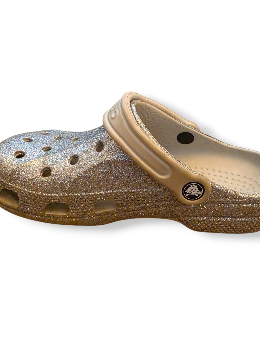 Crocs Classic Glitter Clog - Silver Unisex Men 4 Women 6 - Picture 3 of 11